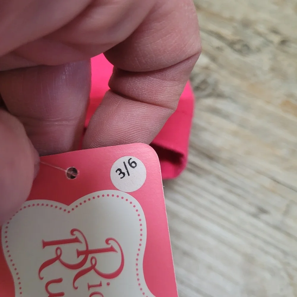 Ricrac and Ruffles Dress Girls 3-6M Pink Long Sleeve Christmas Lights‎ Tiered
